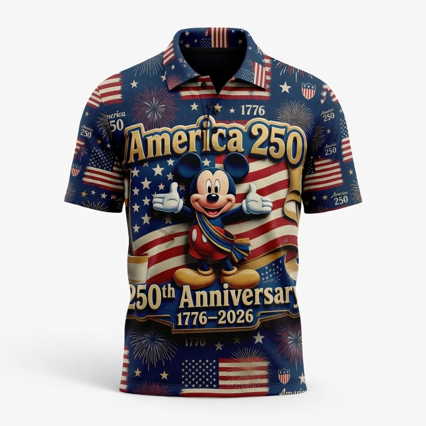 America 250 Mouse Patriotic AOP Apparel