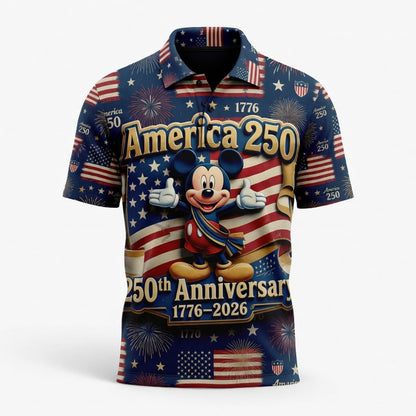 America 250 Mouse Patriotic AOP Apparel