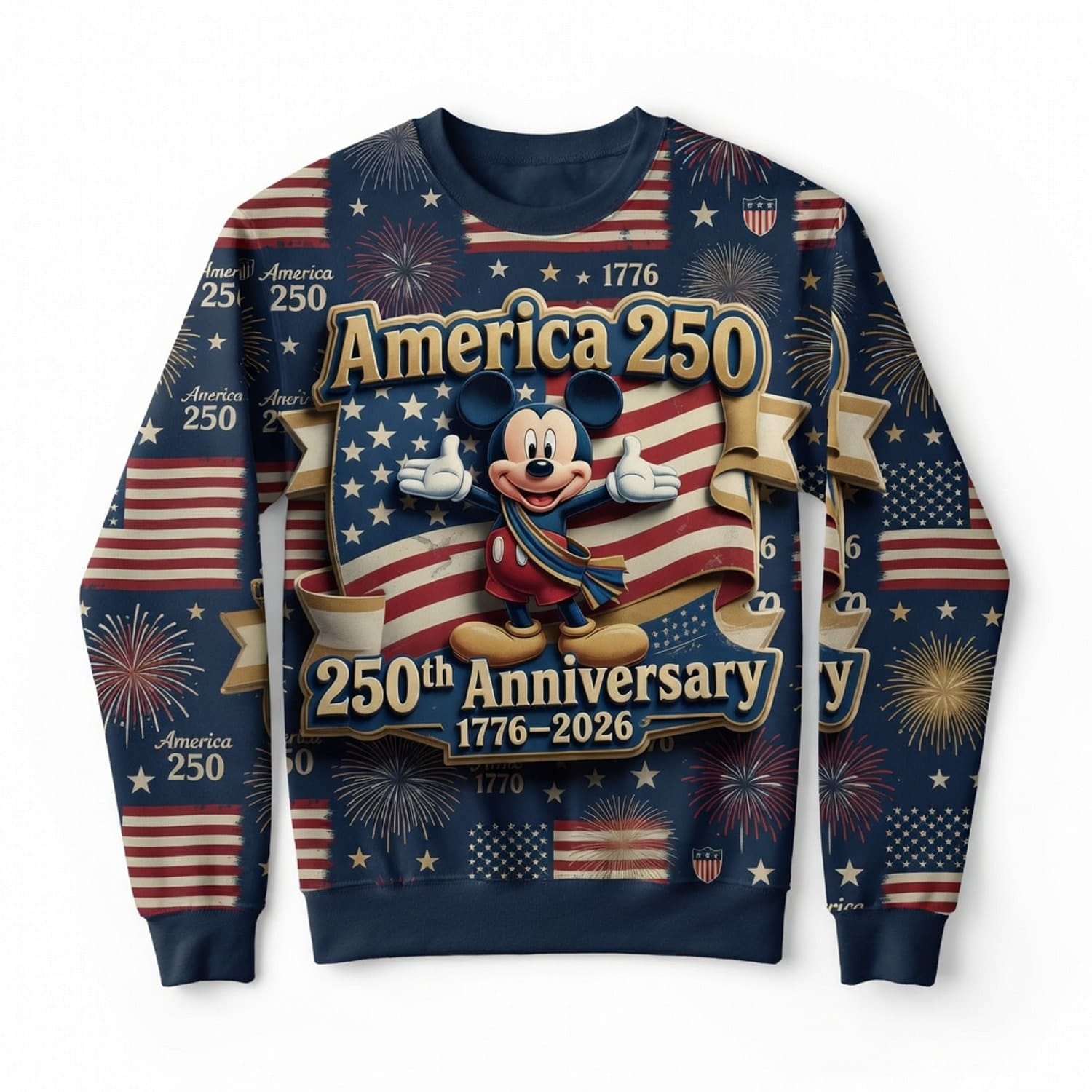 America 250 Mouse Patriotic AOP Apparel