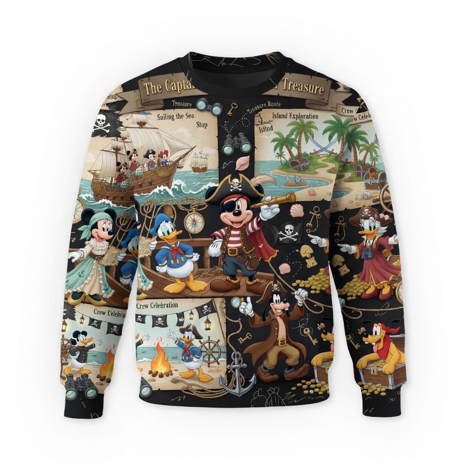 Pirate Mouse AOP Apparel - Treasure Map Crew Adventure
