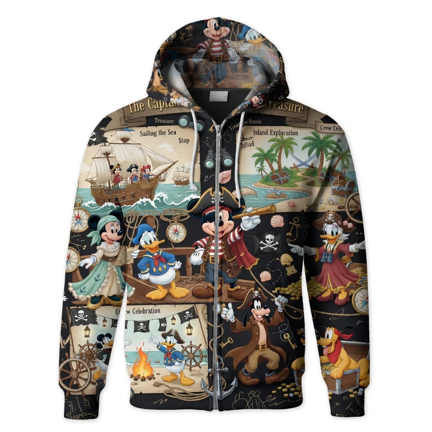 Pirate Mouse AOP Apparel - Treasure Map Crew Adventure