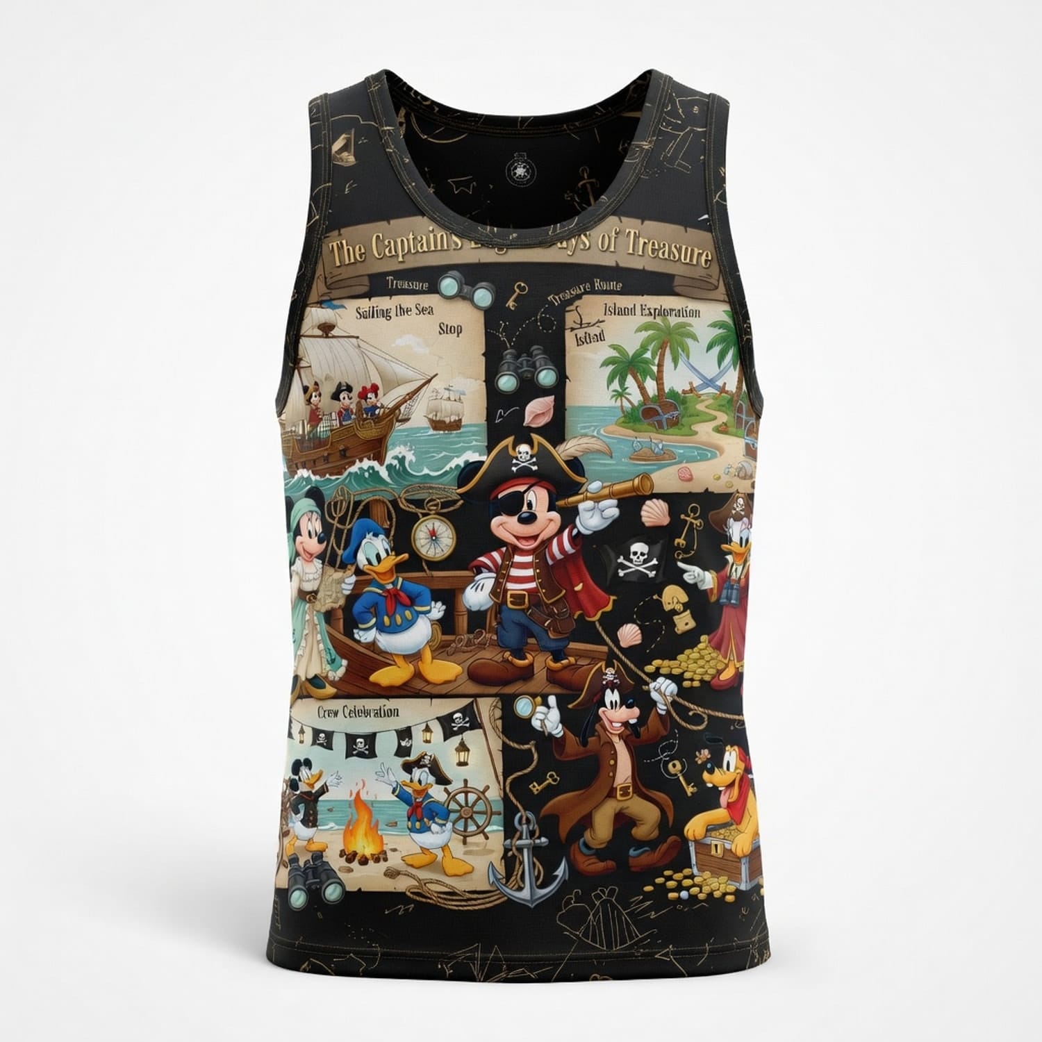 Pirate Mouse AOP Apparel - Treasure Map Crew Adventure