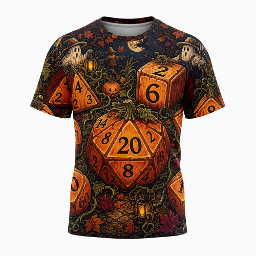 Halloween Dice AOP T-Shirt - Spooky RPG Streetwear
