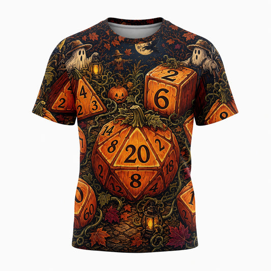 Halloween Dice AOP T-Shirt - Spooky RPG Streetwear