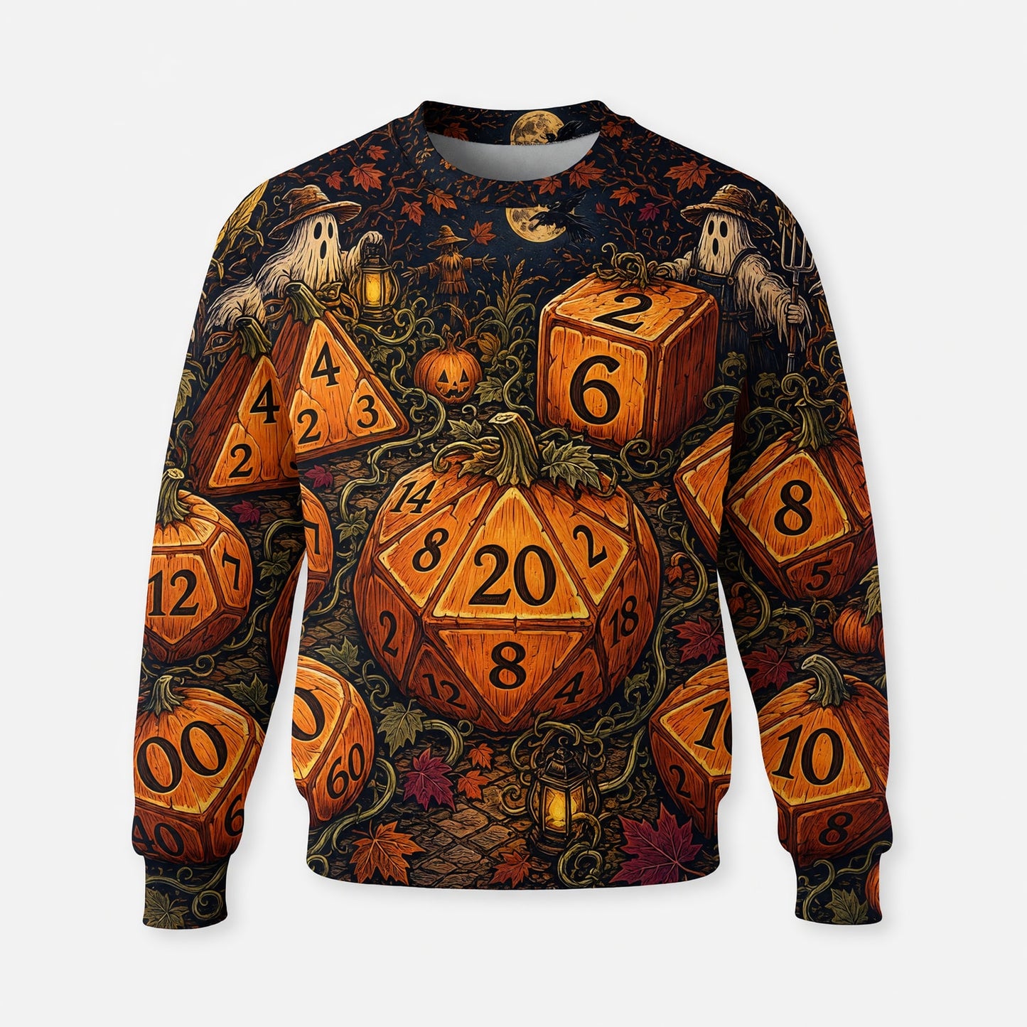 Halloween Dice AOP T-Shirt - Spooky RPG Streetwear