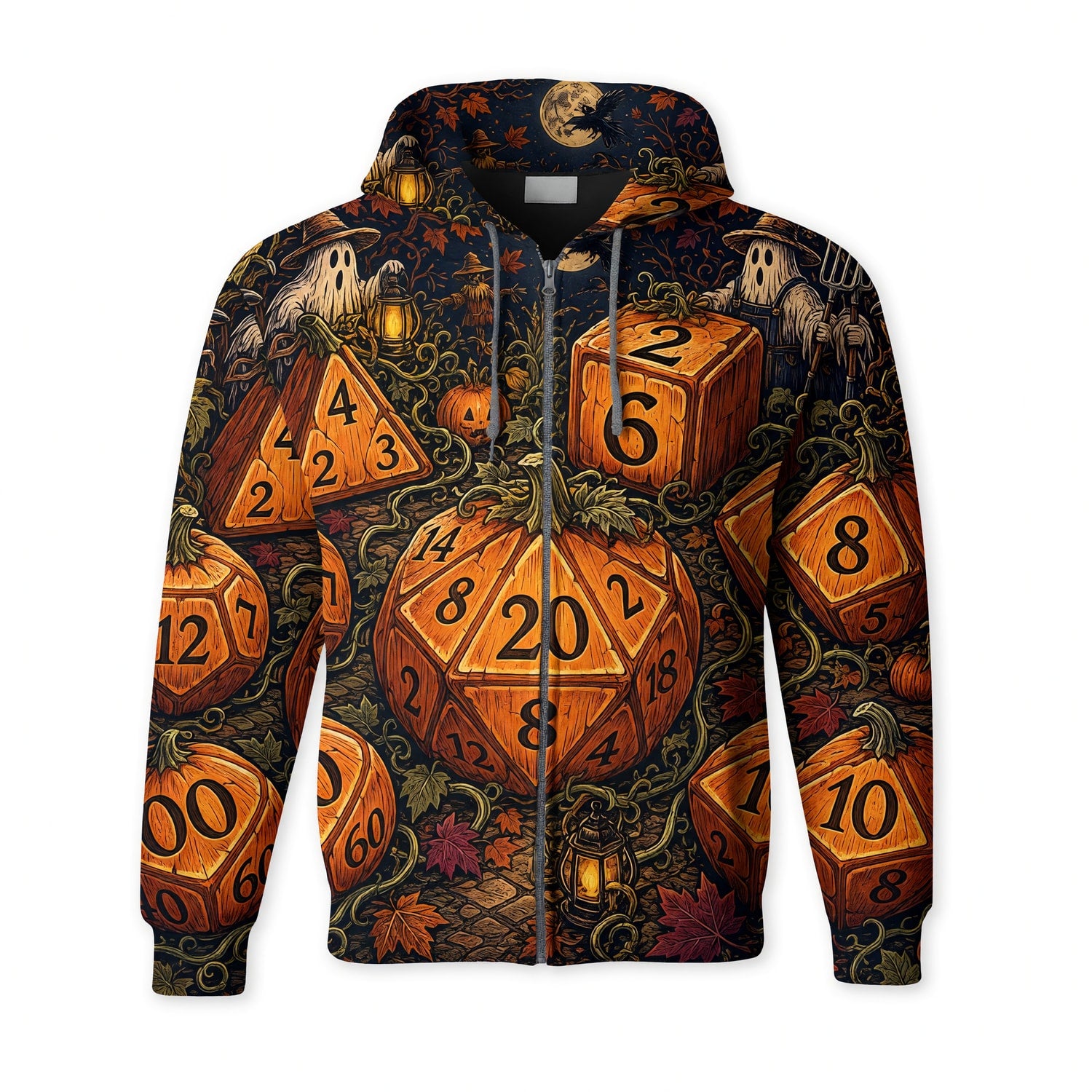 Halloween Dice AOP T-Shirt - Spooky RPG Streetwear
