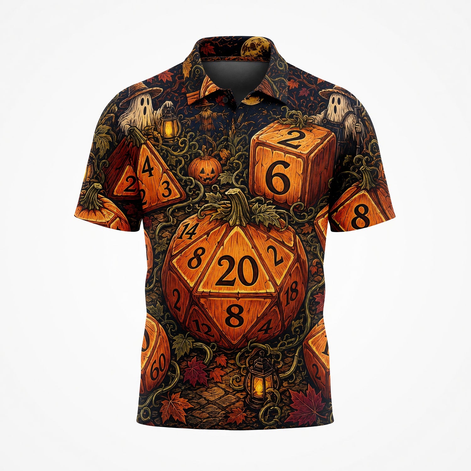 Halloween Dice AOP T-Shirt - Spooky RPG Streetwear