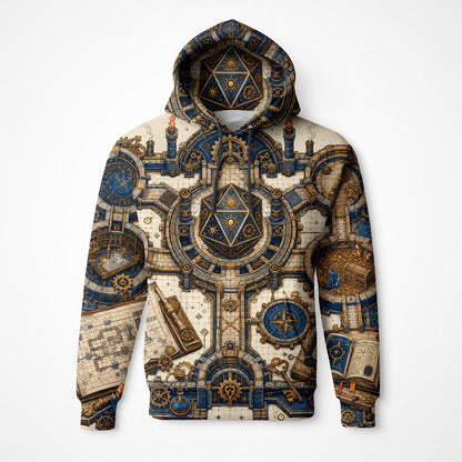 Steampunk Dice Map AOP T-Shirt - Fantasy RPG Tabletop Gear