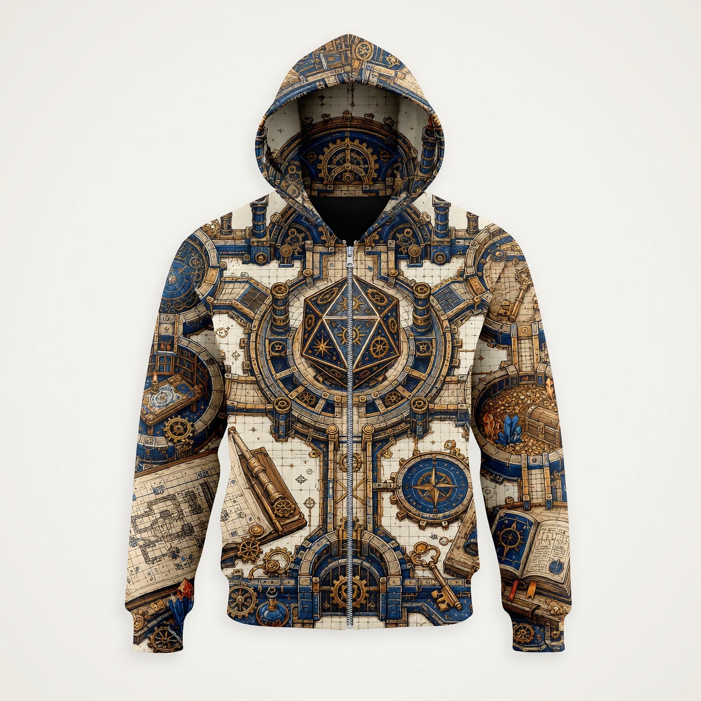 Steampunk Dice Map AOP T-Shirt - Fantasy RPG Tabletop Gear