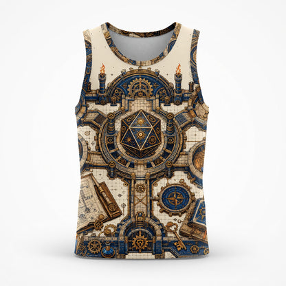 Steampunk Dice Map AOP T-Shirt - Fantasy RPG Tabletop Gear