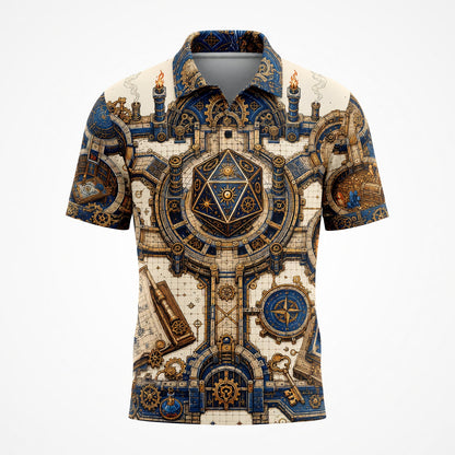 Steampunk Dice Map AOP T-Shirt - Fantasy RPG Tabletop Gear