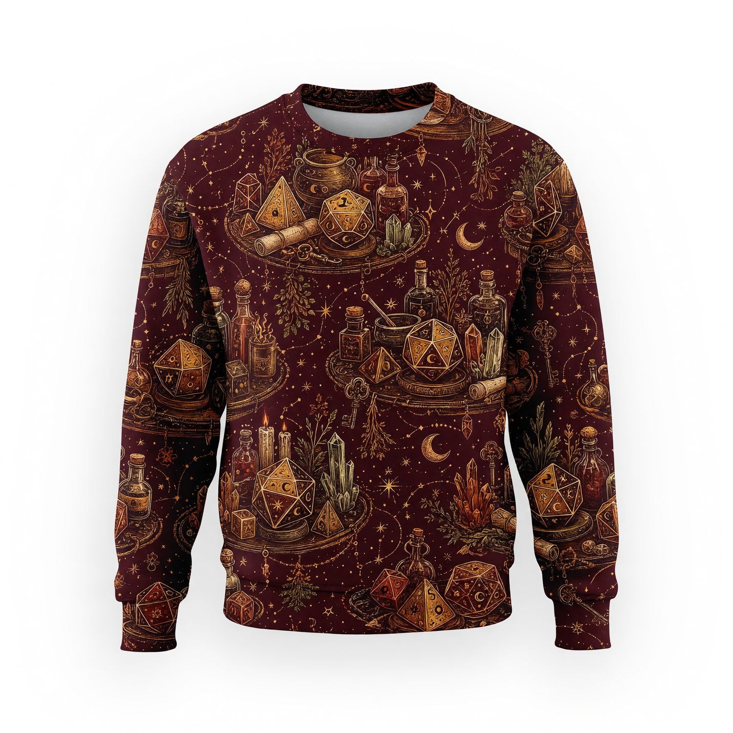 Celestial Dice AOP T-Shirt - Mystic Witch RPG Pattern