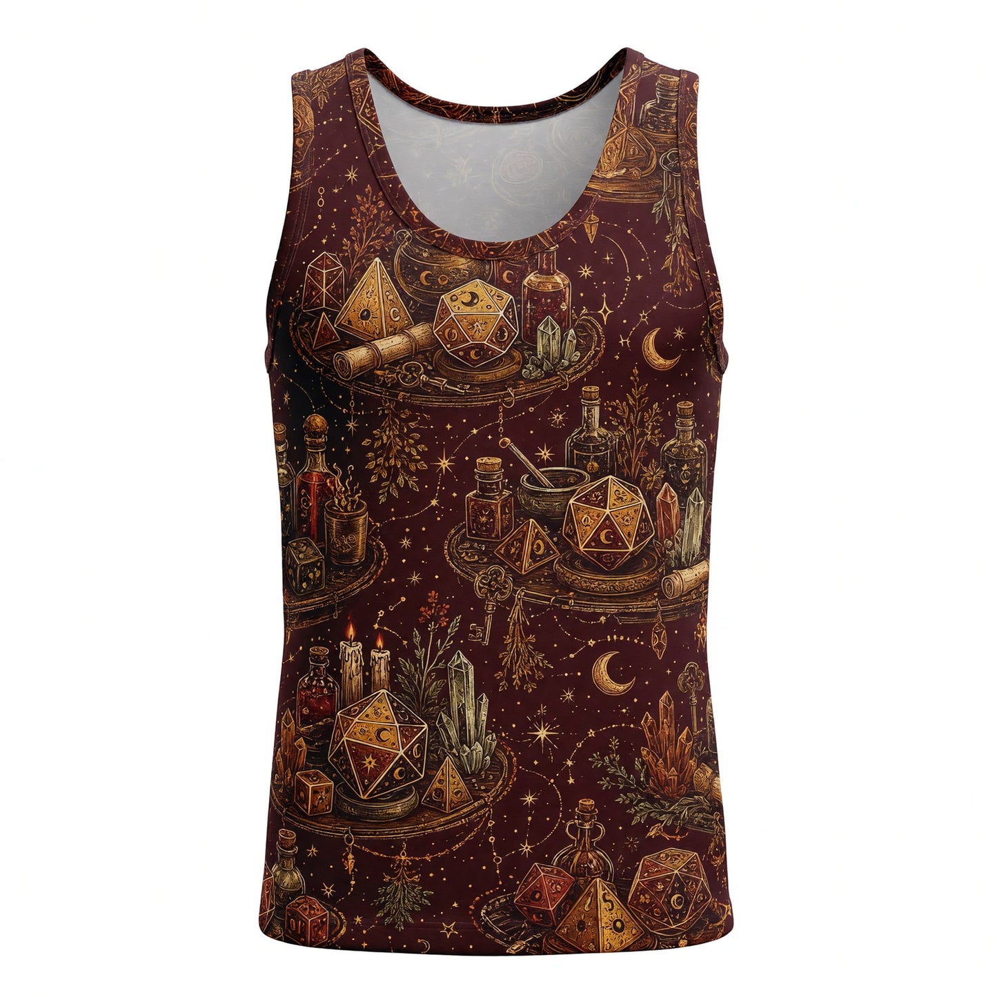 Celestial Dice AOP T-Shirt - Mystic Witch RPG Pattern