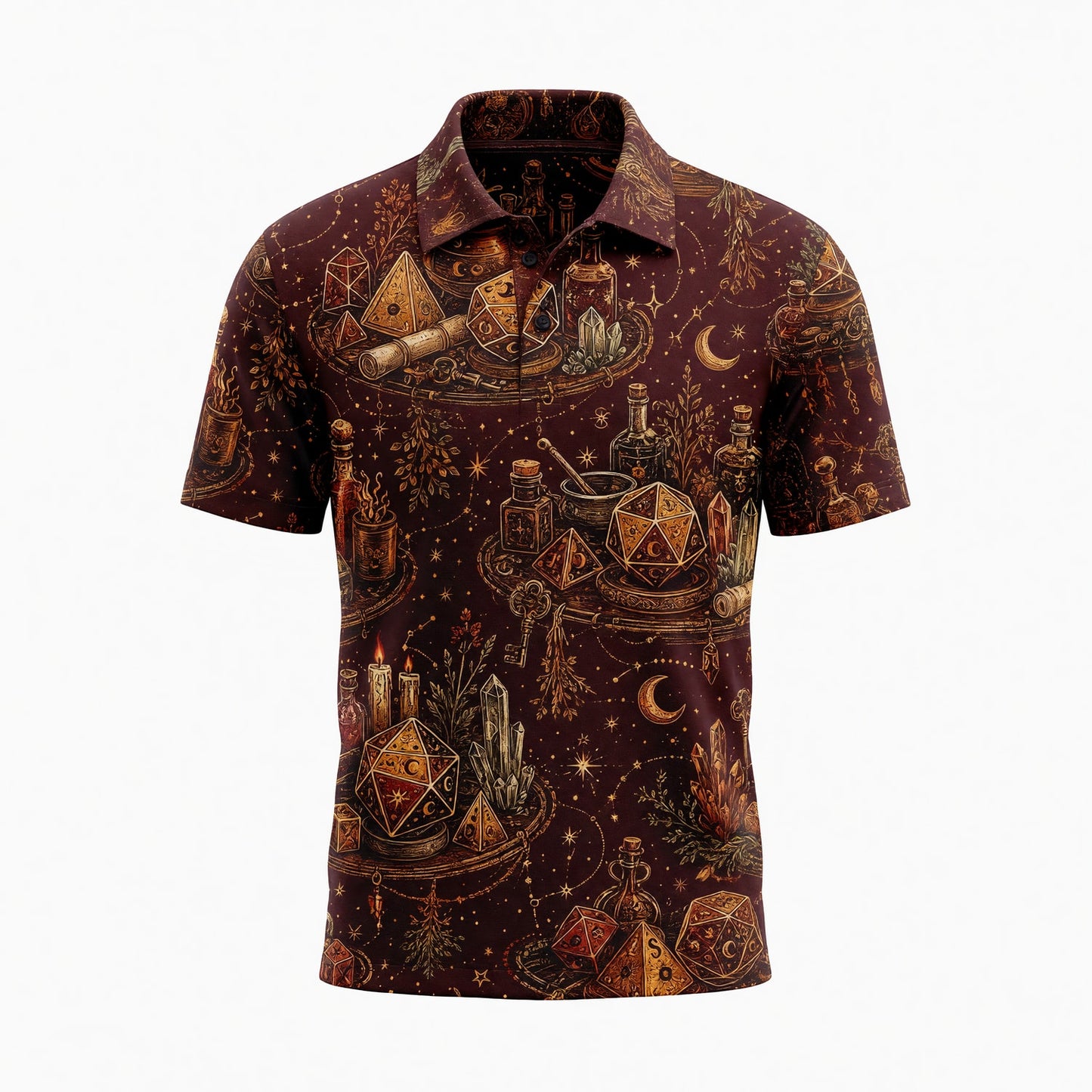 Celestial Dice AOP T-Shirt - Mystic Witch RPG Pattern