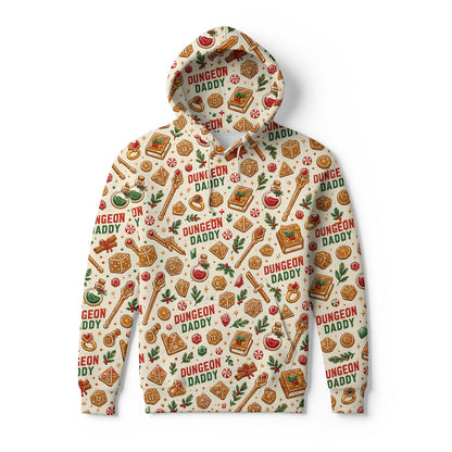 Dungeon Daddy Christmas AOP T-Shirt - Holiday Pattern