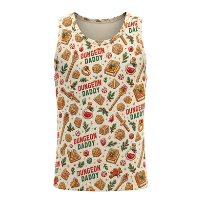 Dungeon Daddy Christmas AOP T-Shirt - Holiday Pattern