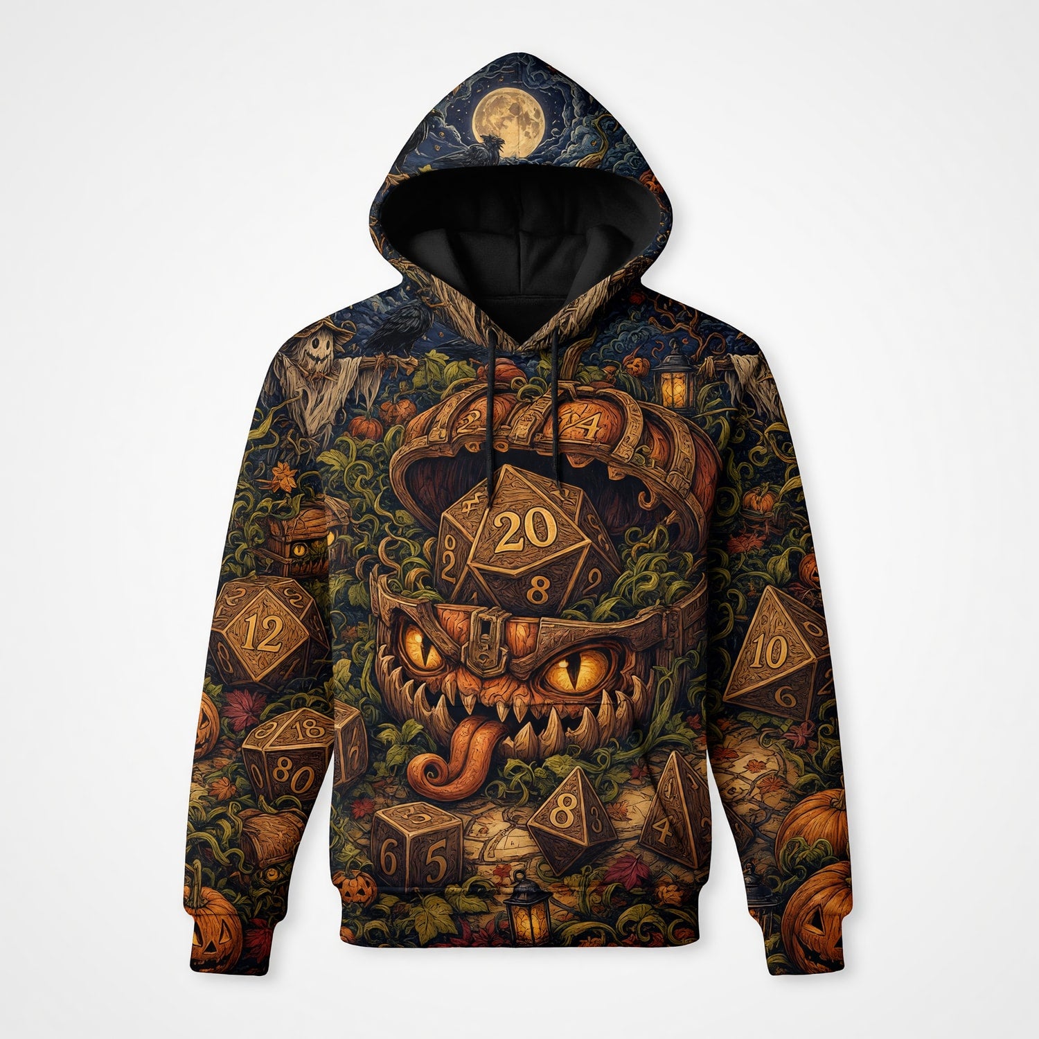 Halloween Mimic Dice AOP T-Shirt - Fantasy RPG Spooky Streetwear