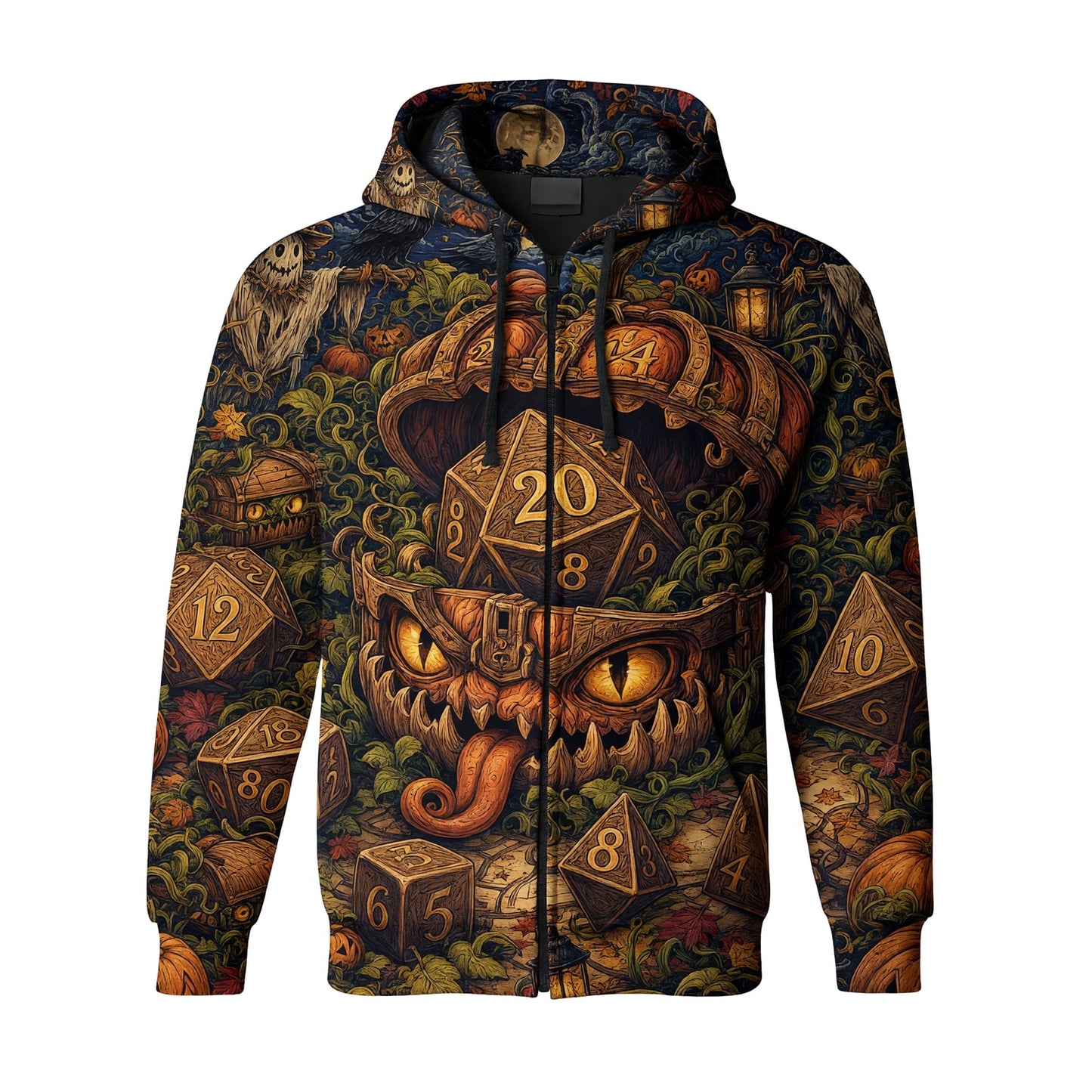 Halloween Mimic Dice AOP T-Shirt - Fantasy RPG Spooky Streetwear