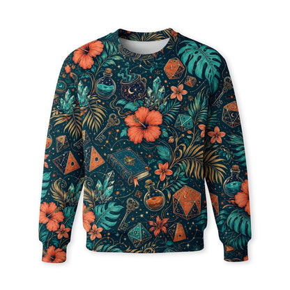 Celestial Dice AOP Apparel - Tropical Mystic RPG Pattern