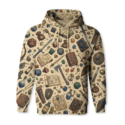 Fantasy Dungeon AOP T-Shirt - RPG Dice Fantasy Pattern
