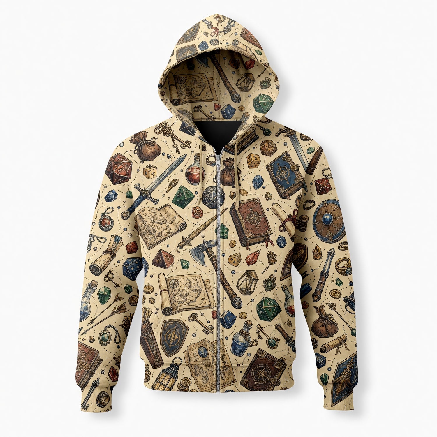 Fantasy Dungeon AOP T-Shirt - RPG Dice Fantasy Pattern