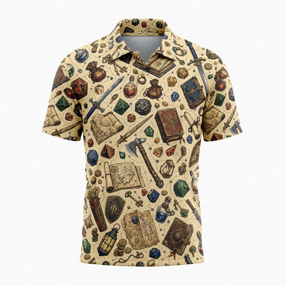 Fantasy Dungeon AOP T-Shirt - RPG Dice Fantasy Pattern