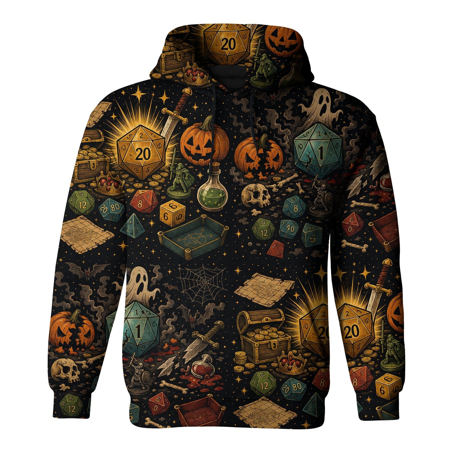 Spooky Halloween Dice AOP Apparel - Fantasy RPG Streetwear