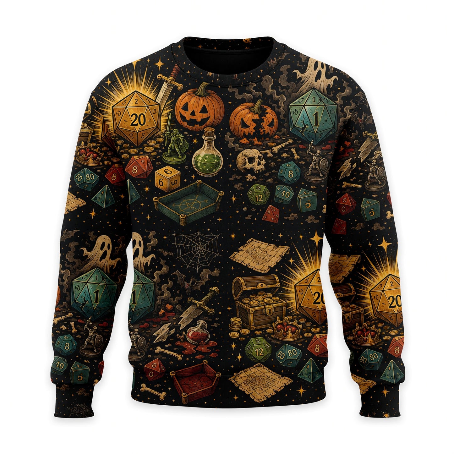 Spooky Halloween Dice AOP Apparel - Fantasy RPG Streetwear