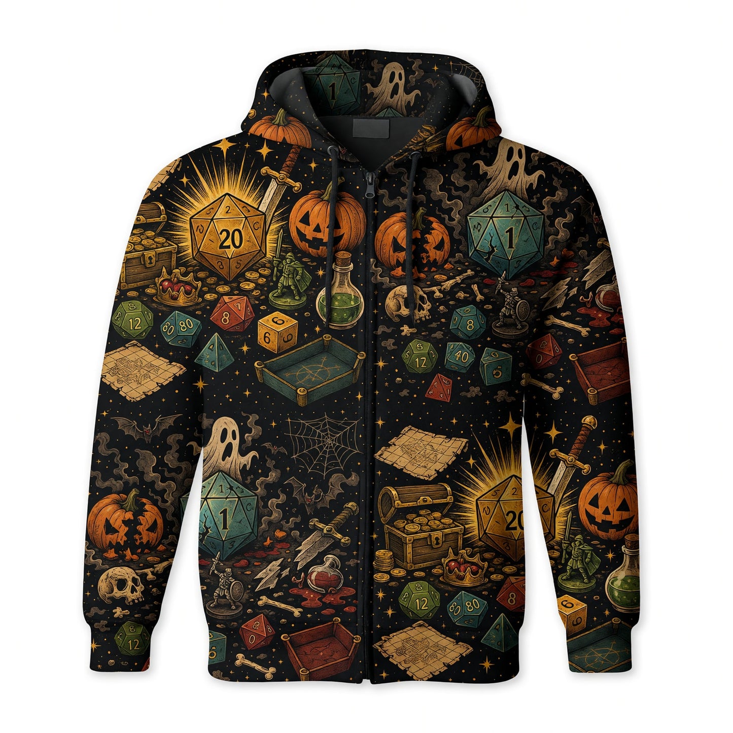 Spooky Halloween Dice AOP Apparel - Fantasy RPG Streetwear