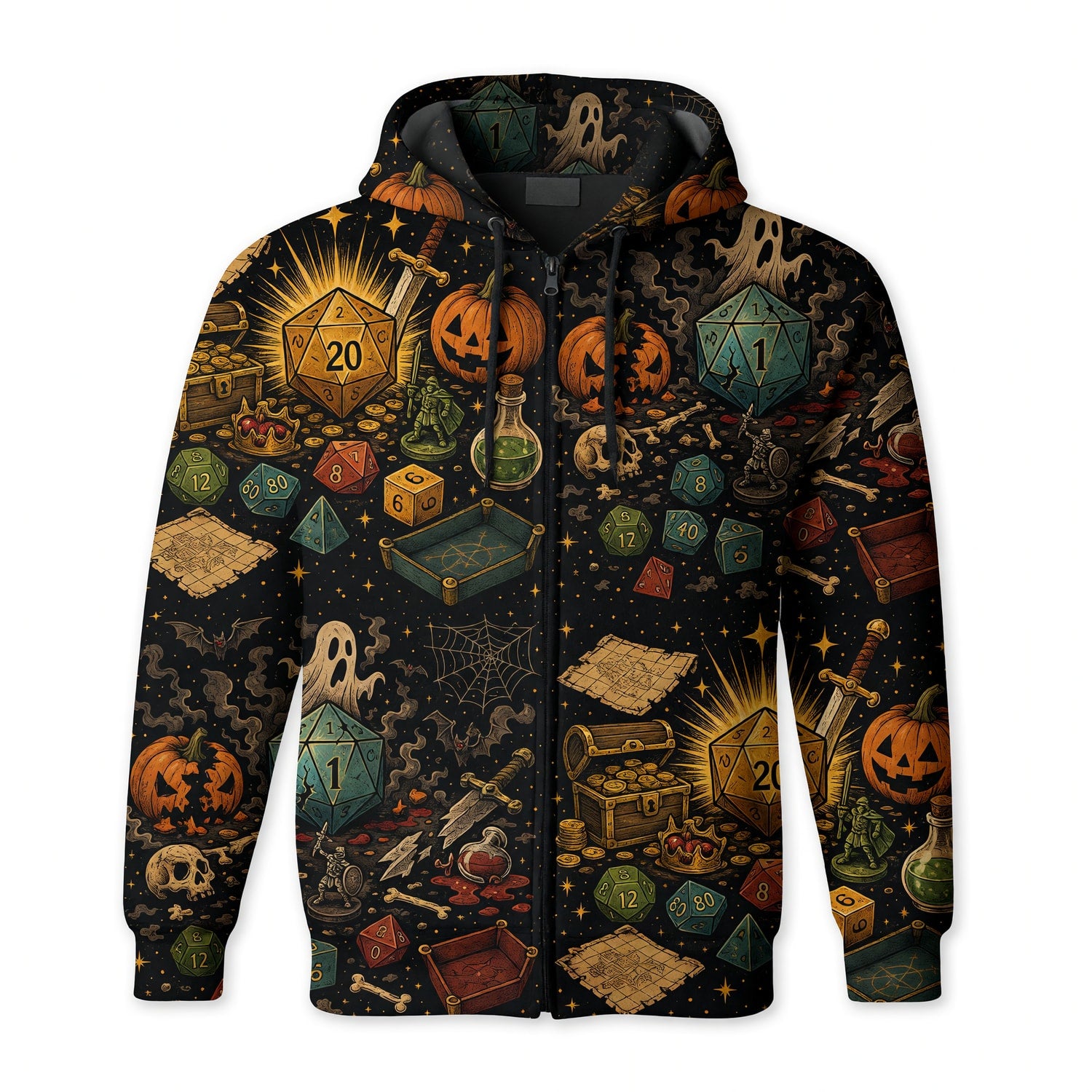 Spooky Halloween Dice AOP Apparel - Fantasy RPG Streetwear