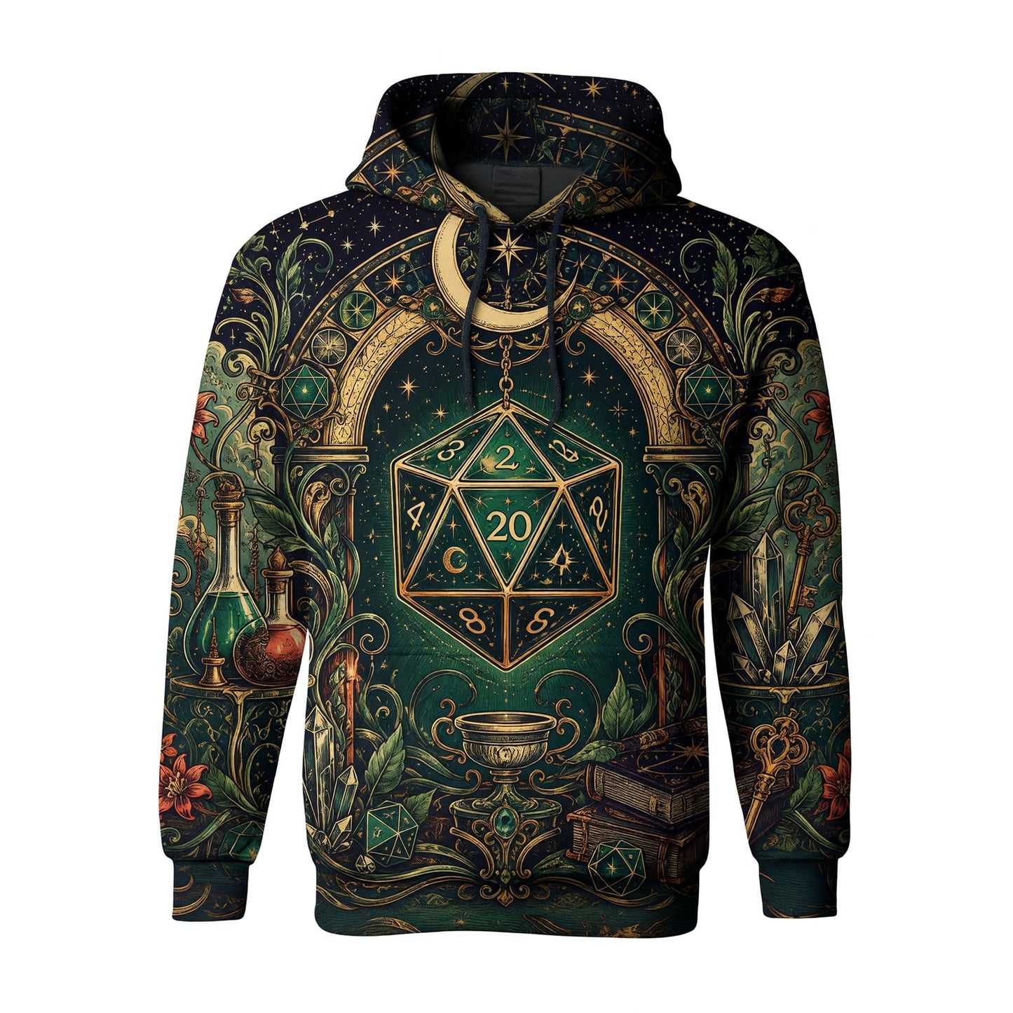 Fantasy Dungeon D20 AOP T-Shirt - Mystic Fantasy RPG Apparel