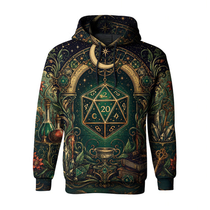 Fantasy Dungeon D20 AOP T-Shirt - Mystic Fantasy RPG Apparel
