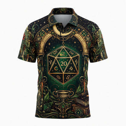 Fantasy Dungeon D20 AOP T-Shirt - Mystic Fantasy RPG Apparel