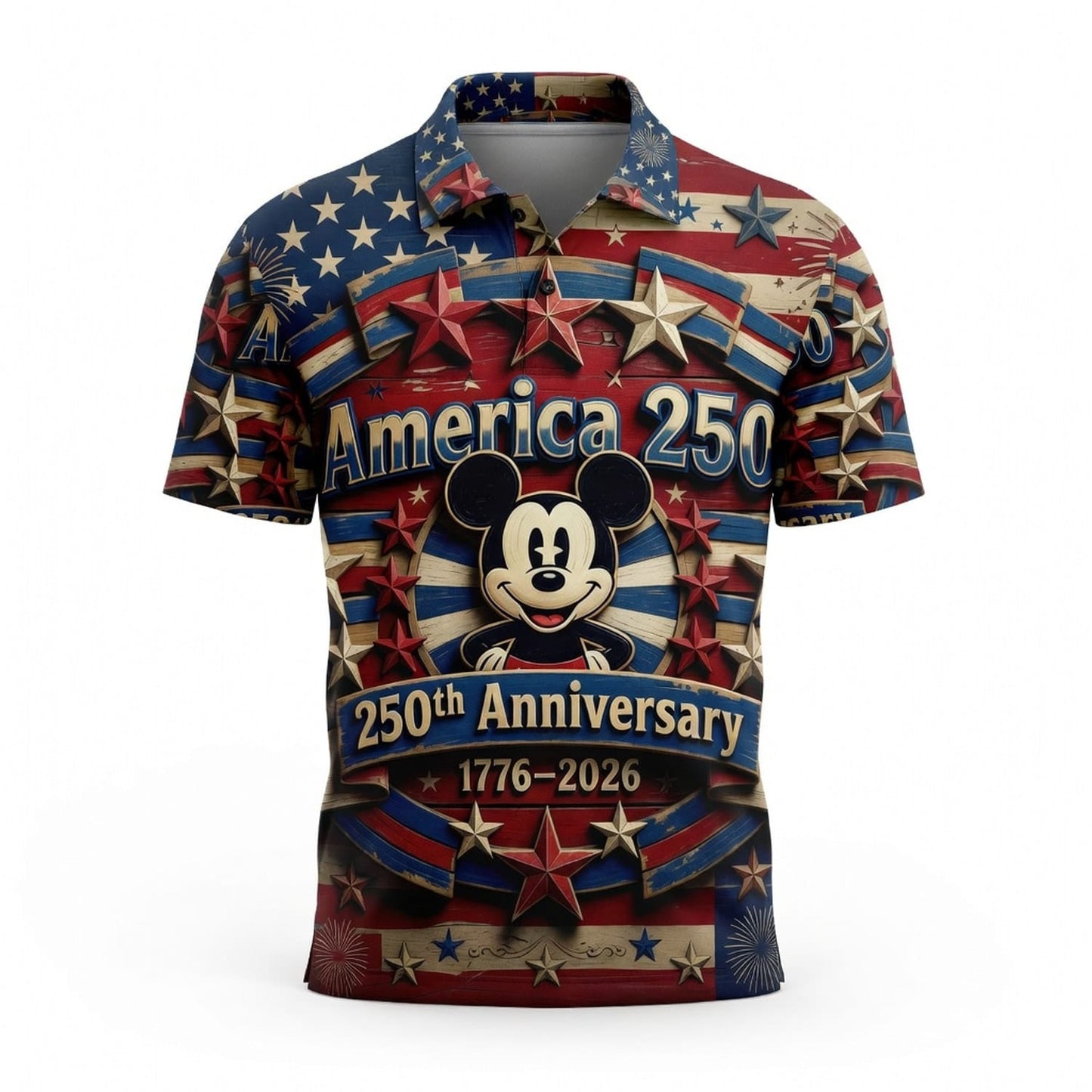 America 250 Mouse Patriotic AOP Apparel