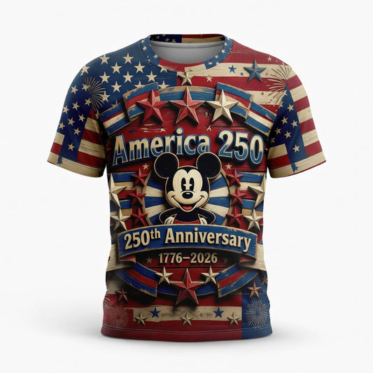 America 250 Mouse Patriotic AOP Apparel