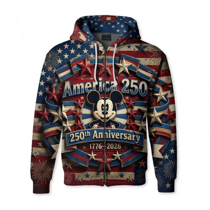 America 250 Mouse Patriotic AOP Apparel