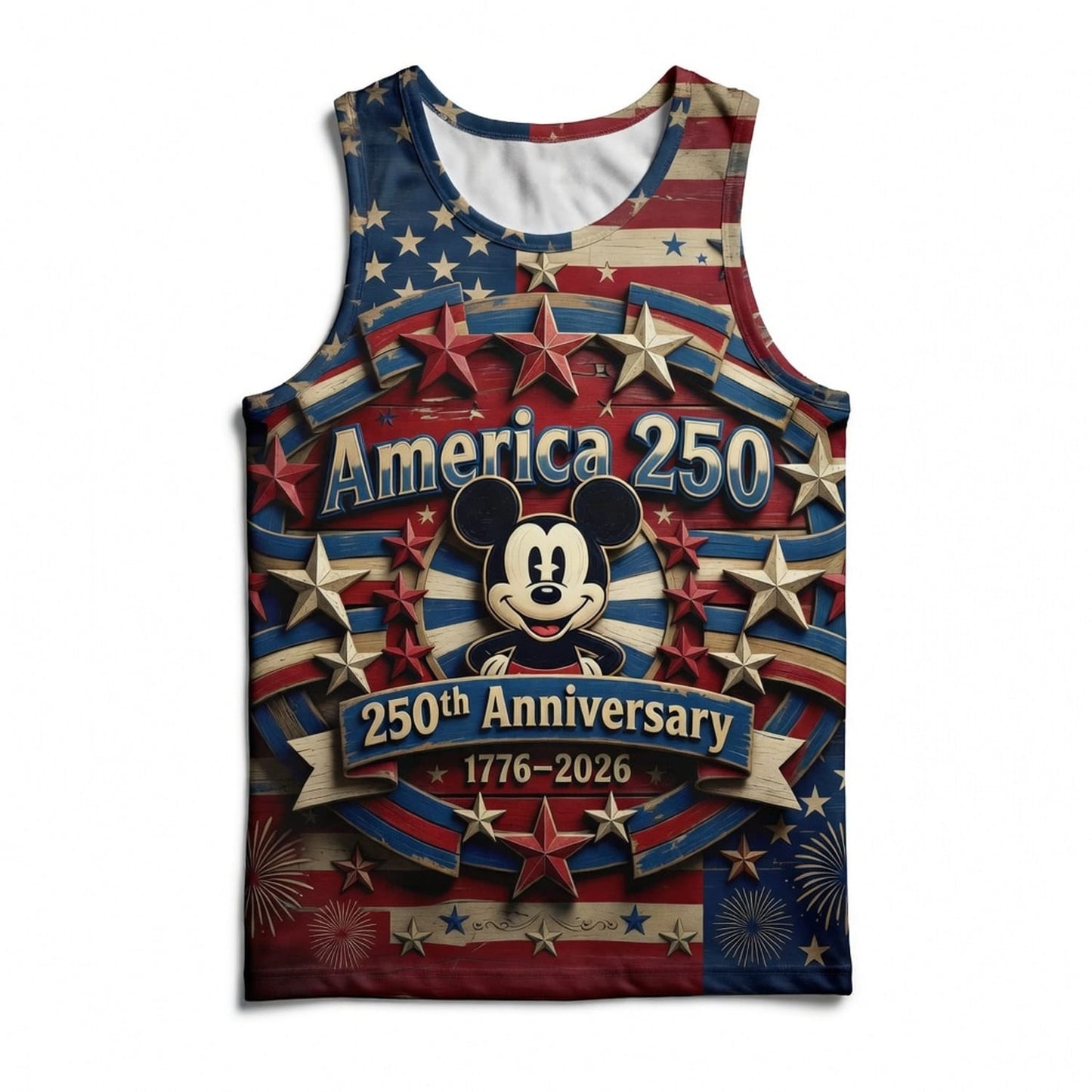 America 250 Mouse Patriotic AOP Apparel