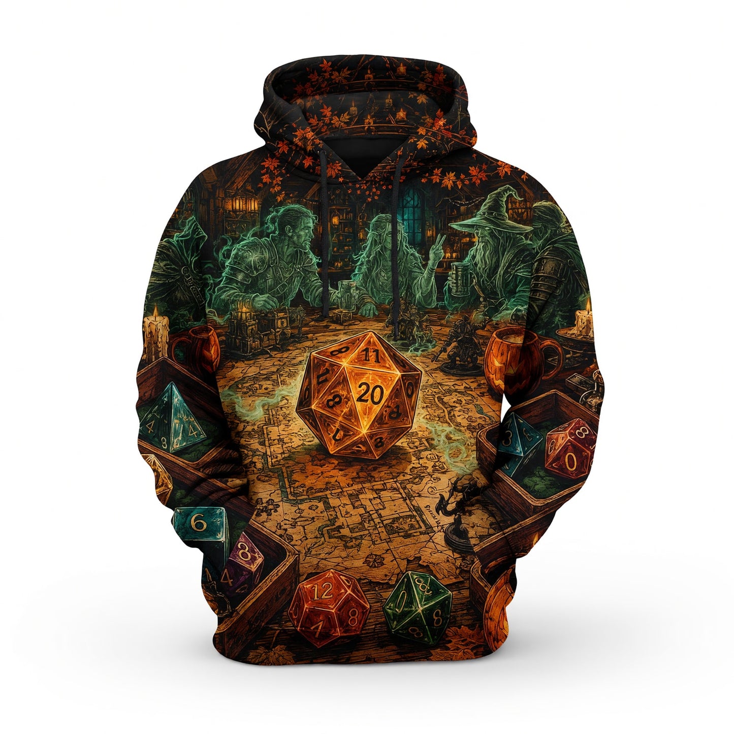 Halloween Tavern AOP T-Shirt - Spooky RPG Dice Streetwear