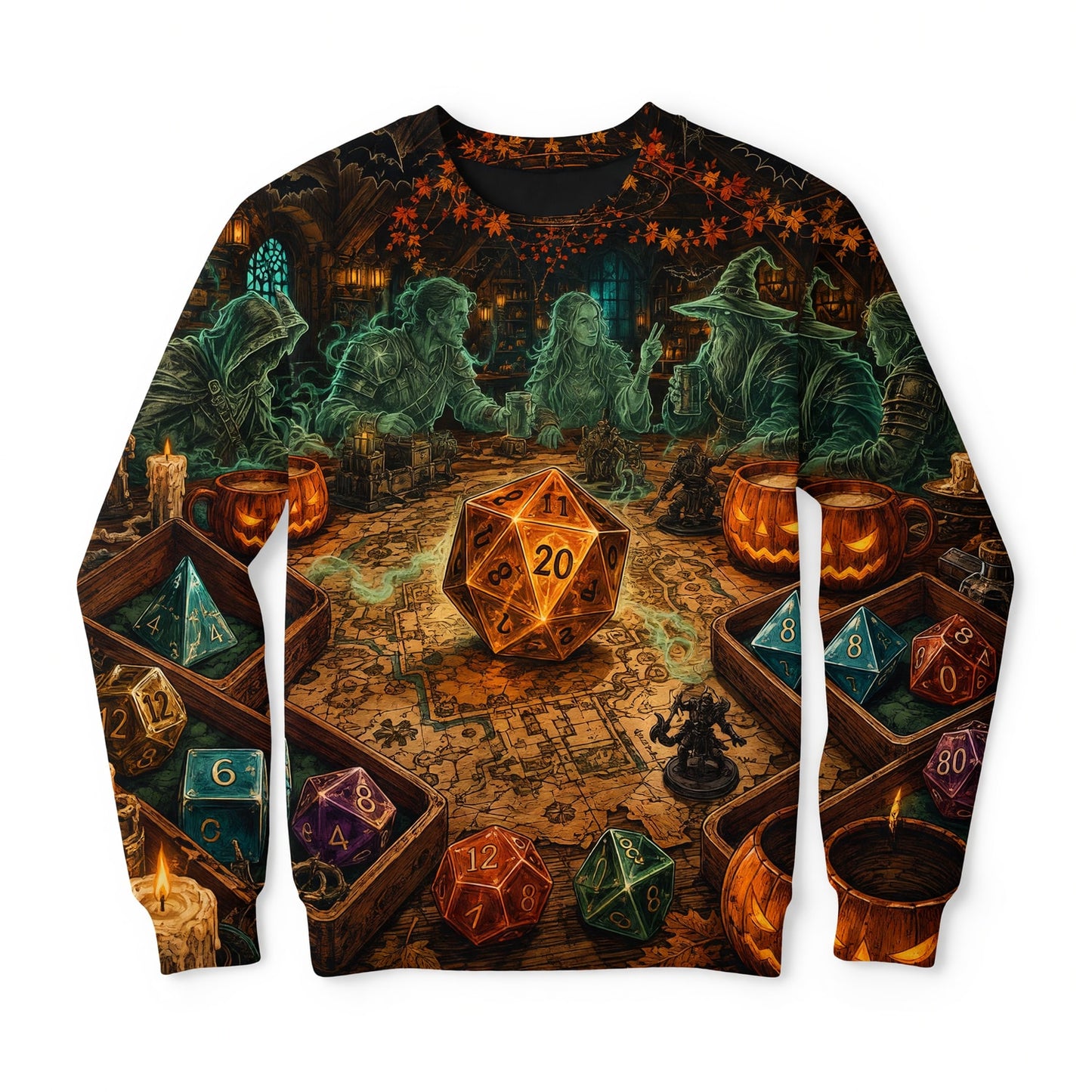 Halloween Tavern AOP T-Shirt - Spooky RPG Dice Streetwear