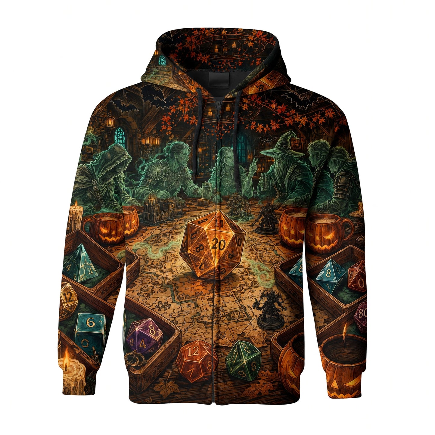 Halloween Tavern AOP T-Shirt - Spooky RPG Dice Streetwear