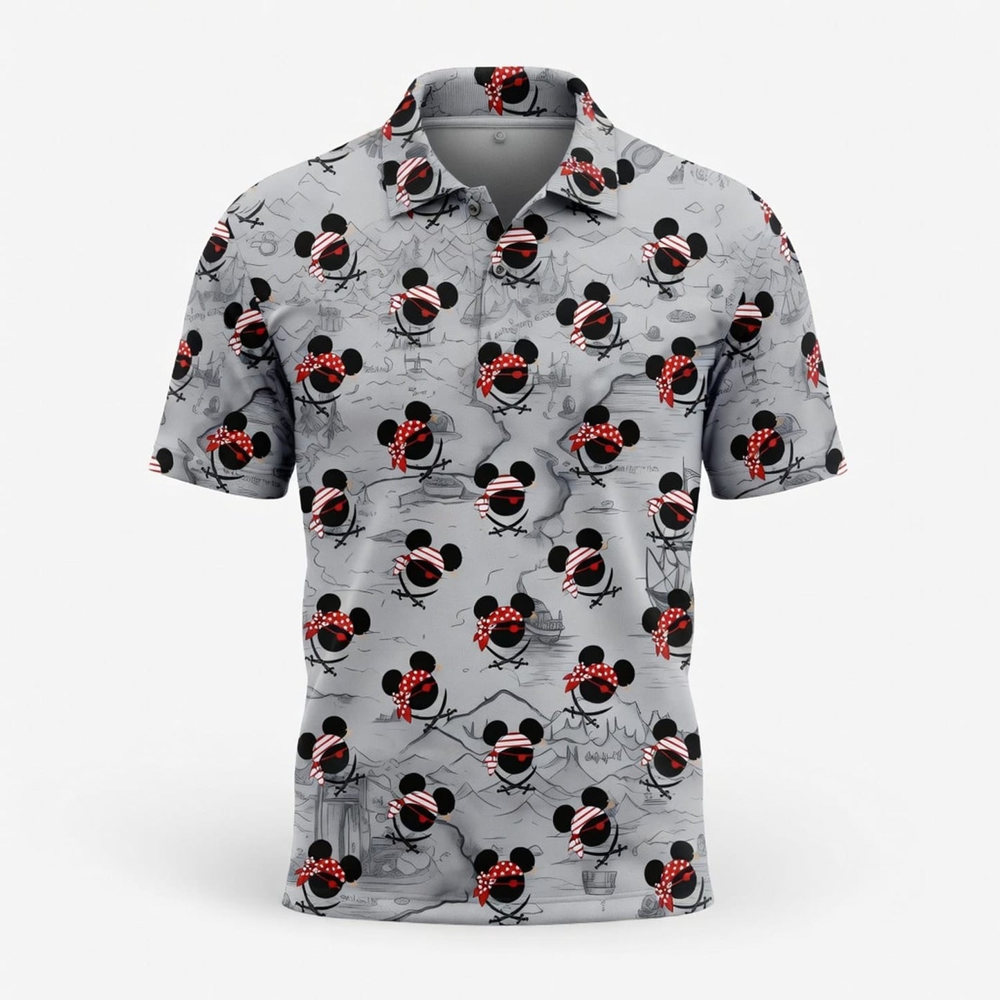 Pirate Skull Icons Mouse AOP Apparel
