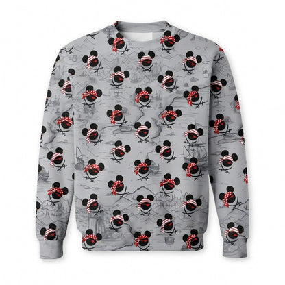 Pirate Skull Icons Mouse AOP Apparel