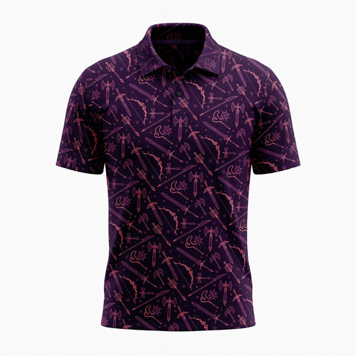 Fantasy Weapons AOP T-Shirt - Medieval RPG Dark Pattern Apparel