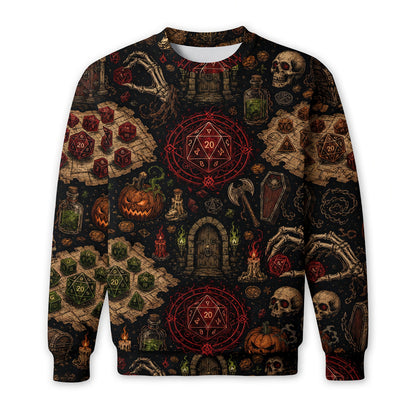 Dice Halloween AOP T-Shirt - Dark Fantasy RPG Dungeon