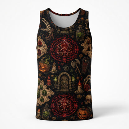Dice Halloween AOP T-Shirt - Dark Fantasy RPG Dungeon