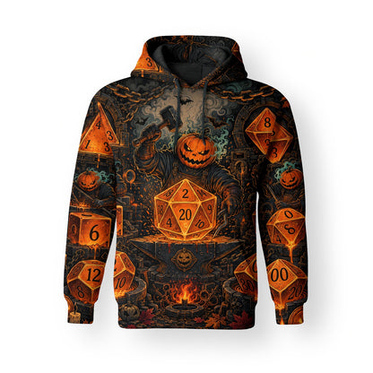 Halloween Dice AOP T-Shirt - Pumpkin Blacksmith Forge