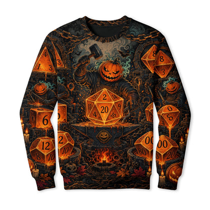 Halloween Dice AOP T-Shirt - Pumpkin Blacksmith Forge
