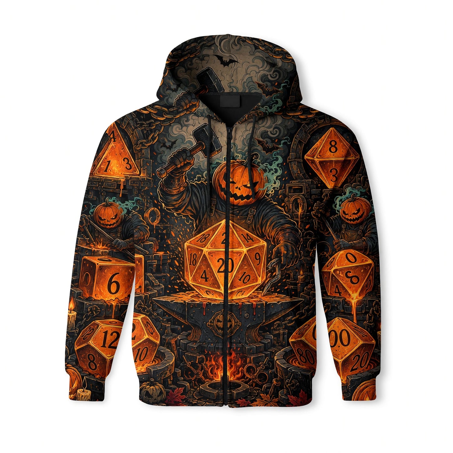 Halloween Dice AOP T-Shirt - Pumpkin Blacksmith Forge