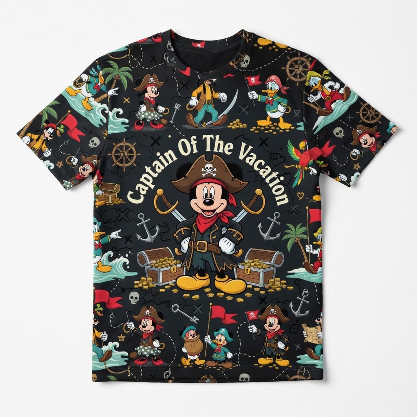 Pirate Mouse AOP Apparel - Captain Of The Vacation