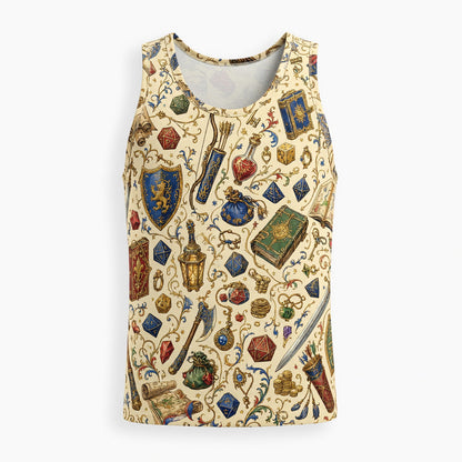 Fantasy Dungeon AOP Apparel - Fantasy Dice and Loot Pattern
